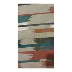 an area rug with multicolored stripes on it