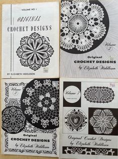 four crochet designs from the original crochet designs, volume 1 and 2