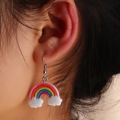 This Pair Of Rainbow Glitter Kawaii And Y2k Style Earrings Is A Wonderful Addition To Your Wardrobe And Your Style! This Fun And Unique Pair Is Sure To Get Lots Of Compliments! Glitter Rainbow, Rainbow Glitter, Style Earrings, Earrings Color, Y2k Style, Pink Blue, Color Blue, Jewelry Earrings, Glitter