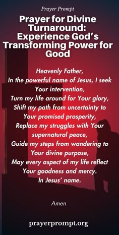 an image with the words prayer for divine and extraordinary god's transforming power for god