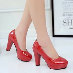 Product Description * Condition: 100% Brand New * Heel Height: about 11.5 cm * Platform Height:about 3 cm * Available Sizes: US 4 / 4.5 / 5 / 6 / 7 / 8    Please note: 1.If your feet are wide, please order size up. 2.The color maybe a little difference because of the light,screen reflection etc.   Payment We accept PayPal only. Shipping 1. We ship to your PAYPAL ADDRESS by default. Please make sure your it is correct before you make payment 2. Your Item(s) will be shipped within 5-15 business da High Block Heels, Comfortable High Heels, Creative Shoes, Party Pumps, Ballerina Shoes Flats, Red High Heels, Heels Online, Red Pumps, Round Toe Pumps