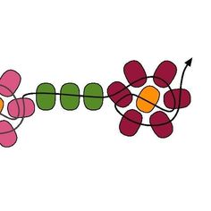 an image of a string with flowers and arrows in the shape of circles on it