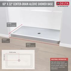 the diagram shows how to install a shower base