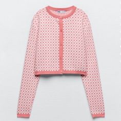 So Cute Never Worn Perfect For Spring 4331/053/046 C2 Pink Cropped Cardigan, Zara Sweater, Cropped Cardigan, So Cute, Sweaters & Cardigans, Cardigans, Sweaters For Women, Zara, Pink