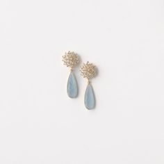 Embellished Flower + Ice Blue Drops – Vivian Drew Dainty Bridal Earrings, Bridesmaid Accessories Jewelry, Blue Wedding Earrings, Wedding Earrings Bride, Blue And Gold Earrings, Blue Earrings Wedding, Blue Pearl Earrings, Blue Bridal Earrings, Blue Wedding Jewelry