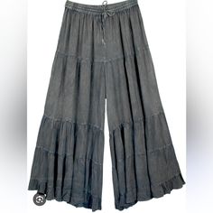 Boho Wide Leg Large Pants Grey Easy Fall Lounge Pants In Grey Rayon Three Shades Of Green Hippie Lounge Pants - Ash Grey Stonewashed Hippie Lounge Pants - These Soft Pants Are In One Of The New Designs And Cut - Very Chic, Boho With Its Design And Different Look. They Are Stitched In Five Progressive Patches And They Increase In Girth Towards The Hem Making Them Wide Leg On The Final Layer. Made Of Rayon, The Lounge Pants Are Comfortable And Have A Great Fall. Perfect For Daily Casual Wear.; Mat Large Pants, Everyday Pants, Hippie Look, Summer 2025, The Lounge, Soft Pants, Flowy Pants, Easy Fall, Summer Cotton