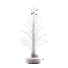 a white christmas tree with snowflakes on it's top and an ornament in the middle