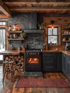 a stove top oven sitting inside of a kitchen