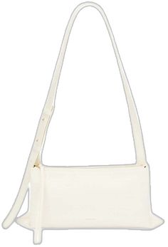 Formal White Shoulder Bag With Zipper Closure, White Formal Shoulder Bag With Zipper Closure, White Business Shoulder Bag With Gold-tone Hardware, White Shoulder Bag With Gold-tone Hardware For Business, Business White Shoulder Bag, White Textured Leather Business Bag, Classic White Shoulder Bag With Gold-tone Hardware, White Business Bags With Detachable Strap, White Business Bag With Detachable Strap