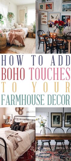 how to add boho touches to your farmhouse style decor in the bedroom or living room