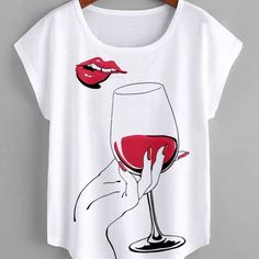 Wine And Lips Tee Tshirt Design Diy, Figure Graphic Tee, Fabric Paint Shirt, Dynasty Outfits, Paint Shirts, Tshirt Printing Design, African Clothing For Men, Cute Graphic Tees, Painted Clothes