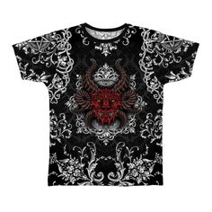 Demon T-Shirt, All Over Goth Heavy Metal Graphic Tee // Satanic Clothing // Dark Fantasy Art Shirt Sublimation Print //  #allover #tshirt #tshirtdesign #graphictee #gothic #pentagram #heavymetal #demon #satanic Heavy Metal Clothing, Devil Design, Satanic Clothing, Goth Style, Metal Clothing, Dress Out, Art Shirts, Goth Fashion, Dark Fantasy Art