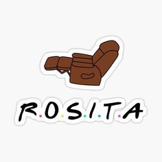 the word rosita written in black and white sticker