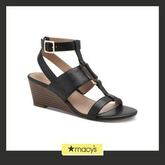 in stock Black Adjustable Wedge Sandals, Black Adjustable Ankle Strap Wedge Sandals, Adjustable Black Wedge Sandals With Heel Loop, Strappy Wedge Sandals, Strappy Wedges, Wedge Sandals, Memory Foam, Pick Up, In Store