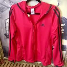 Nwt Adidas Sports Jacket Thump Pocket On Sleeve ( See Picture ) Hood Two Zipped Side Pockets True To Size New From My Store Boutique Cheap Adidas Playwear Sets, Store Boutique, Fashion Couture, Adidas Pink, Fitness Wear, Womens Clothes, Adidas Shorts, Adidas Sport, Pink Adidas