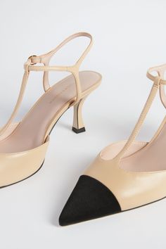 The rare kind of heel that'll take you from desk to dinner without a second thought. Vintage inspired with modern touches, the Margot Heels were created with style and comfort at the top of mind. Designed with a stiletto kitten heel that's comfortable enough for all day wear, a pointed silk faille toe for a traditional touch, and finished in an easy nude colorway that can be paired with everything from dresses to denim and trousers to skirts. Elevated but not stuffy, we love the classic design o Cocktail Attire, Kitten Heel, T Strap, Jewelry Bags, Fall Trends, Leather Shoes, Classic Design, Ankle Strap, Kitten Heels