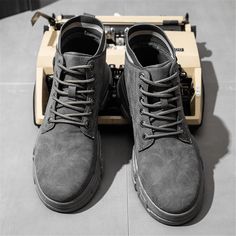 Color: Black,Grey,Khaki Closure Type: Lace-up Feature: Slip Resistant Size: US 8,US 9,US 10,US 7.5,US 8.5,US 6.5 Upper Material: Microfiber Outsole Material: Rubber Gray Ankle-high Boots For Outdoor, Gray Low-top Winter Boots, Gray Lace-up Boots For Streetwear, Casual Gray Lace-up Boots, Casual Gray Ankle-high Boots, Hot Swimwear, Sock Boots, Shoe Boot Sandals, Grey Khakis