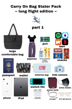 carry on bag starter pack - long flight edition part 1