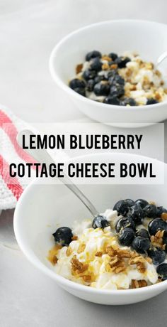 two bowls of lemon blueberry cottage cheese bowl