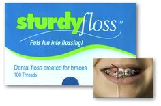 SturdyFloss Braces Floss Ultra Thin Tip- Box of 100 Strands Dental Photography, Dental Floss, Sachets, Toothpaste, Arch, The 100, Personal Care, How To Plan