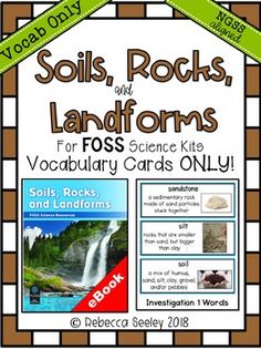 You've all asked.... so here it is!!     I have separated the vocabulary cards from my best selling Foss Science Journal Packs!!     If you already own the Foss Soils, Rocks, and Landforms Kid Friendly Science Pack- YOU DO NOT NEED TO BUY THIS!! IT IS ALREADY INCLUDED IN YOUR PACK!     This pack includes all of the vocabulary cards you will need to teach all 4 investigations of the Foss Kit for the NGSS edition Soils, Rocks, and Landforms.   Each investigation is color coded for easy use.   Real Science Journal, Vocabulary Cards, Science Kits, Life Pictures, Kid Friendly, Color Coding, Vocabulary, Soil, Real Life