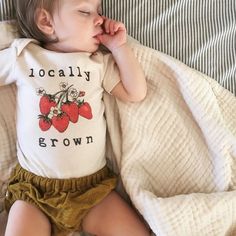 ♕ pinterest @hollyparrker Strawberry Onesie, Locally Grown, Baby Time, Everything Baby, Future Kids, Future Baby, Baby Fever, Matilda, Baby Love