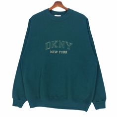 New York Crewneck, Yves Saint Laurent Paris, Vintage Dkny, Sweatshirt Embroidery, Perfect Coat, Dkny Jeans, Embroidery Sweatshirt, Logo Designer, Donna Karan