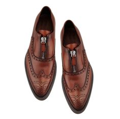 Wing Tip Pointed Brogue Toe Genuine Leather Maroon Brown Handmade Zipper Shoes on Storenvy Quality Leather Boots, Custom Design Shoes, Suede Leather Shoes, High Ankle Boots, Best Shoes For Men, Handmade Leather Shoes, Leather Oxford Shoes, Classic Shoes, Stylish Shoes