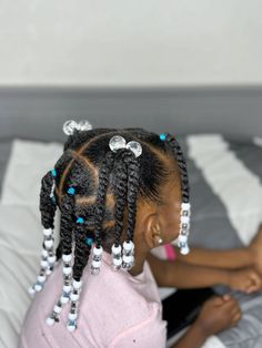 Toddler Girl Hairstyles Black With Barrettes, Quick Styles For Little Black Girls Hair Down, Toddler Hairstyles Girl Black With Beads, Little Mixed Girl Braid Hairstyles Easy, Natural Little Black Girls Hairstyles, Girl Ponytail Hairstyles Kids Black, Hair Styles With Beads Kids, Protective Styles For Black Girls Kids, Easy Hairstyles For Toddlers Girls Black