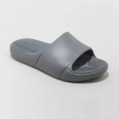 Slip-On Sandals With An Open Toe And Back Design Keep Your Feet In Breezy Comfort, While A Contoured Footbed Lends Cushioned Comfort For All-Day Wear. Offering Easy On And Off With A Slip-On Design, These Sandals Complete Your Casual Look With Easy Style. Made Of 100% Eva (Ethylene Vinyl Acetate) Shoe Width: Medium. Men's Size 11. Gray Open Toe Slides For The Beach, Gray Non-slip Open Toe Sport Sandals, Comfortable Gray Slide Sandals, Gray Slide Sandals For Summer, Gray Open Toe Synthetic Sport Sandals, Gray Cushioned Open Toe Flip Flops, Gray Non-slip Synthetic Sandals, Casual Gray Open Toe Slides, Gray Synthetic Slides For Summer