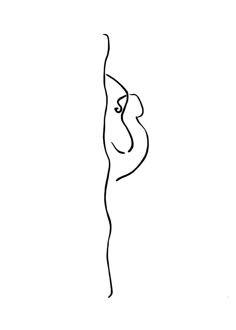 a black and white drawing of a woman's torso