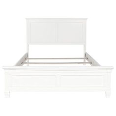 New Heritage Design Tamarack Queen Panel Bed in White | NFM White Wood Bed, Paneled Headboard, White Wooden Bed, Bed Side Rails, White Queen Bed, Wood Bed Design, White Bed Frame, Queen Panel Beds, Spring Mattress