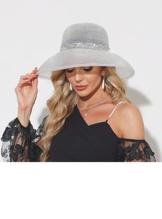 JJ's House Hats Dress Hats Rhinestone Women's Special Occasion Wide Brim Polyester Straw Sun Hats Straw Hats Hats. #JJ's House #Hats #DressHats #Rhinestone #Women's #SpecialOccasion #WideBrim #Polyester #Straw #SunHats #StrawHats #Hats Elegant Summer Hats With Rhinestones, Evening Wide Brim Hat With Rhinestones, Spring Party Hats With Rhinestones, Silver Summer Hat With Short Brim, Silver Short Brim Hat For Summer, Silver Wide Brim Hat For Beach, Silver Short Brim Summer Hat, Silver Curved Brim Hat For Summer, Summer Silver Hat With Curved Brim