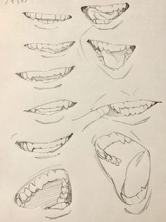 several different types of teeth are shown in this drawing lesson, which shows how to draw them