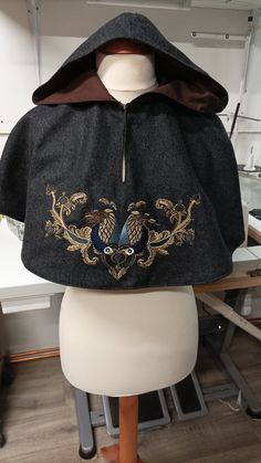 the cape is sewn from wool Fabric, lined with cotton canvas. decorated with machine embroidery. fits perfectly with a fantasy costume. Cape Fantasy, Wool Capelet, Magical Fashion, 2020 Clothes, Clothes Drawing, Character Clothes, Womens Costumes, Medieval Life, Witch Halloween Costume