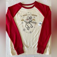 Nwt Non Smoking Home Disney Graphic Print Top For Winter, Disney Graphic Print Tops For Winter, Winter Disney Cotton Sweatshirt, Disney Cotton Sweatshirt For Winter, Disney Christmas Cotton Top, Disney Cotton Christmas Tops, Disney White Christmas Tops, Disney Holiday Tops For Winter, Disney Style Holiday Tops For Winter