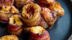 bacon wrapped pretzels on a plate ready to be eaten