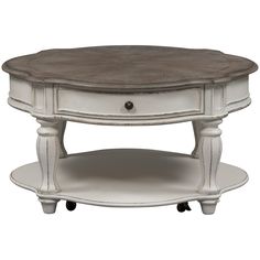 Magnolia Manor Round Coffee Table - QK1033275_LIBF_PRI_OL Meja Sofa, White Round Coffee Table, Round Cocktail Tables, Liberty Furniture, Distressed Furniture, Coffee Table Wayfair, Antique Inspiration, Occasional Table, Table Ideas