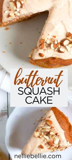 a slice of butternut squash cake on a plate