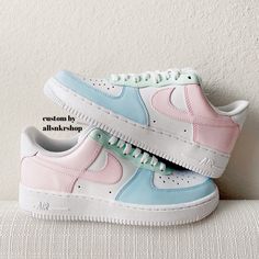 New With Box. Authentic Nike Air Force 1 Low. All Size Available. Nike Custom Pink Sneakers For Spring, Women Air Force 1, Blue Nike Air Force, Shoes Nike Air Force, Nike Air Force 1 Custom, Nike Shoes Air Force, Painted Sneakers, Preppy Shoes, Pretty Shoes Sneakers