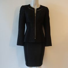 Nwt Womens Yoana Baraschi Black 2 Pc Blazer/Skirt Set Suit S * Zipper Closure Lined Shoulder Pads Textured Material No Pockets Retail: $380, $210 (Skirt) Material: 100% Polyester Measurements (Flat): Shoulders: 14" Armpits: 17" Waist: 13.5" Sleeves: 24" Length: 22" (Skirt) Length: 21" Waist: 14" Hips: 15.5" New With Tags. (Bag 1) ..Ren_klosk_3771-1** Blazer Skirt Set, Blazer And Skirt Set, Blazer And Skirt, Skirt Sets, Skirt Length, Shoulder Pads, Skirt Set, Womens Skirt, Blazer