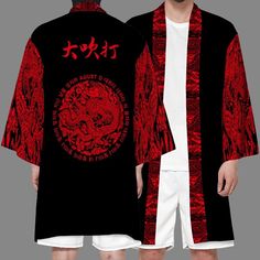 Dragon Rouge, Japanese Haori, Army Gifts, Kpop Merch, Red Dragon, Workout Jacket, All Over, Hot Weather, Vintage Stil