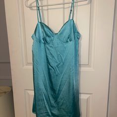 Tags Still On Never Worn Wrinkled From Closet Storage And Moving Teal Blue Spaghetti Strap Mini Dress For Daywear, Wild Fable, Silk Mini Dress, Colorful Dresses, Mini Dress, Silk, Womens Dresses, Dresses, Women Shopping