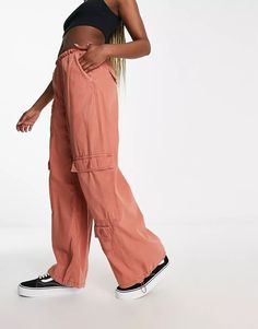 Bershka drawstring waist multipocket cargo parachute pants in camel | ASOS Cargo Parachute Pants, Drop Top, Summer Inspiration, Swim Shop, Looney Tunes, Summer Essentials, Body Fit, Color Trends, Jeans Shop