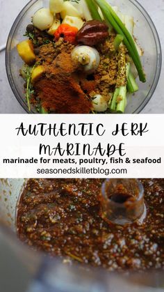 the ingredients for homemade marinade in a food processor, and then mixed with seasonings