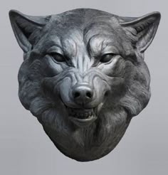 a wolf mask is shown on a gray background