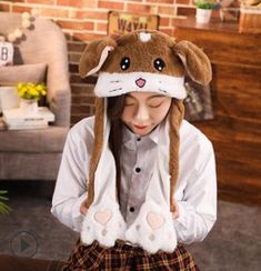 Color: 9, Ships From: United States, Size: 30x50cm Kids Toys For Christmas, Field Mouse, Plush Rabbit, Bunny Hat, Cartoon Toys, Funny Hats, Funny Toys, Animal Hats, Winter Cap