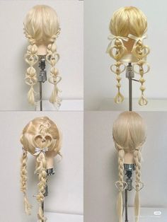 Hair Horns Tutorial, Circus Hairstyles, Cool Hair Designs, Kawaii Hairstyles, Ribbon Hairstyle, Fantasy Hair, Hair Stylies, Work Hairstyles, Hair Up Styles