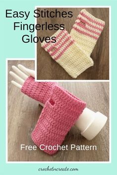 Crochet Striped Fingerless Gloves, Crochet Fingerless Gloves Free Pattern Easy, Crochet Quick Projects Free, Crochet Gloves Fingerless, Charity Crochet, Crochet Gloves Free Pattern, Crochet Presents