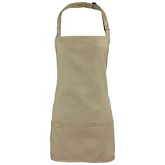 a tan apron on a white background